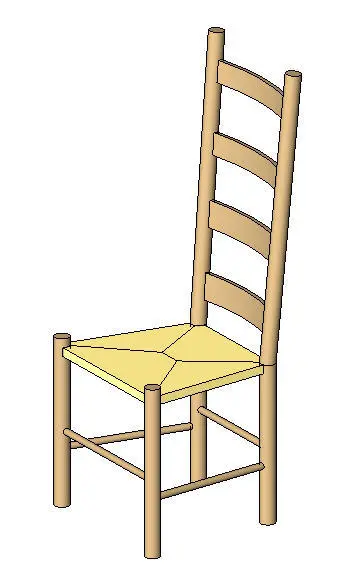 Ladderback Chair — preview 1, by PDI (RevitCity, CC0)