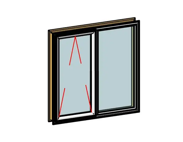 40mm Double Casement Window - even