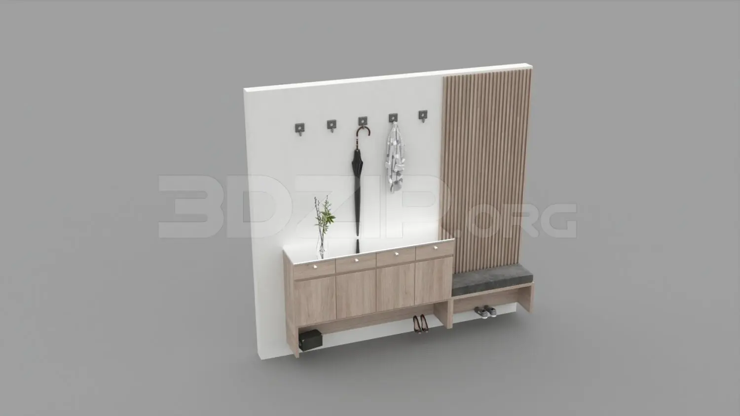 Shoe Cabinet — preview 1 (3dzip, CC0)