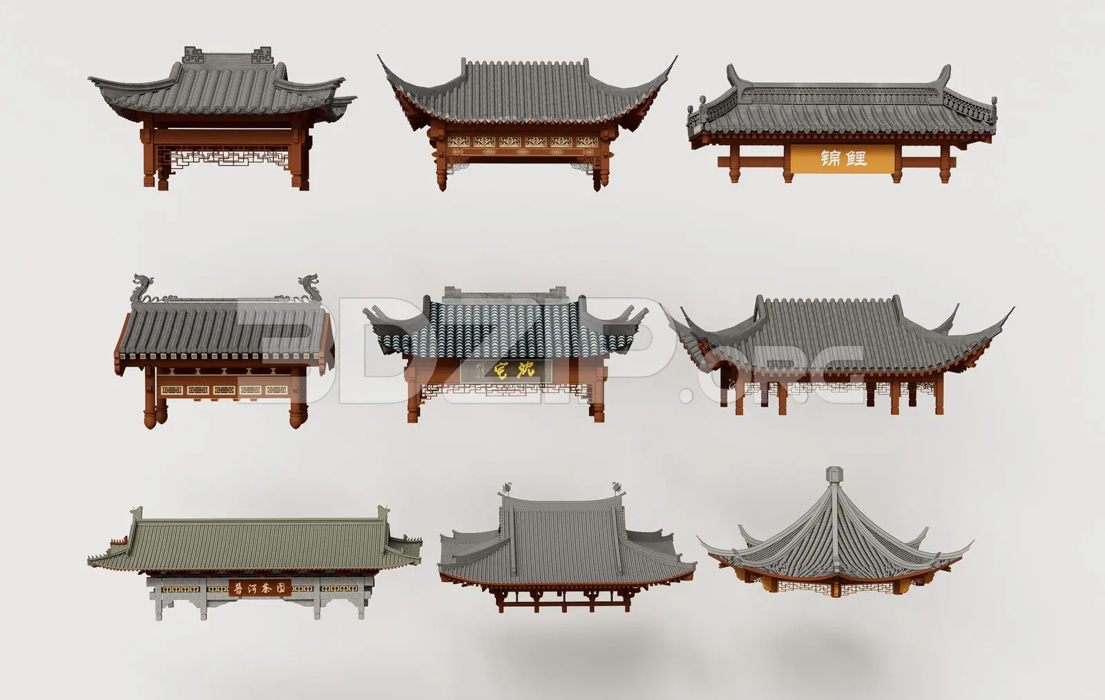 Traditional Asian Roof — preview 1 (3dzip)