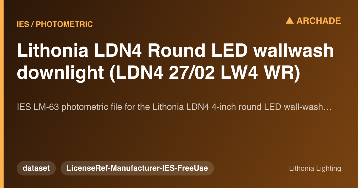 Lithonia LDN4 Round LED wallwash downlight (LDN4 27/02 LW4 WR)