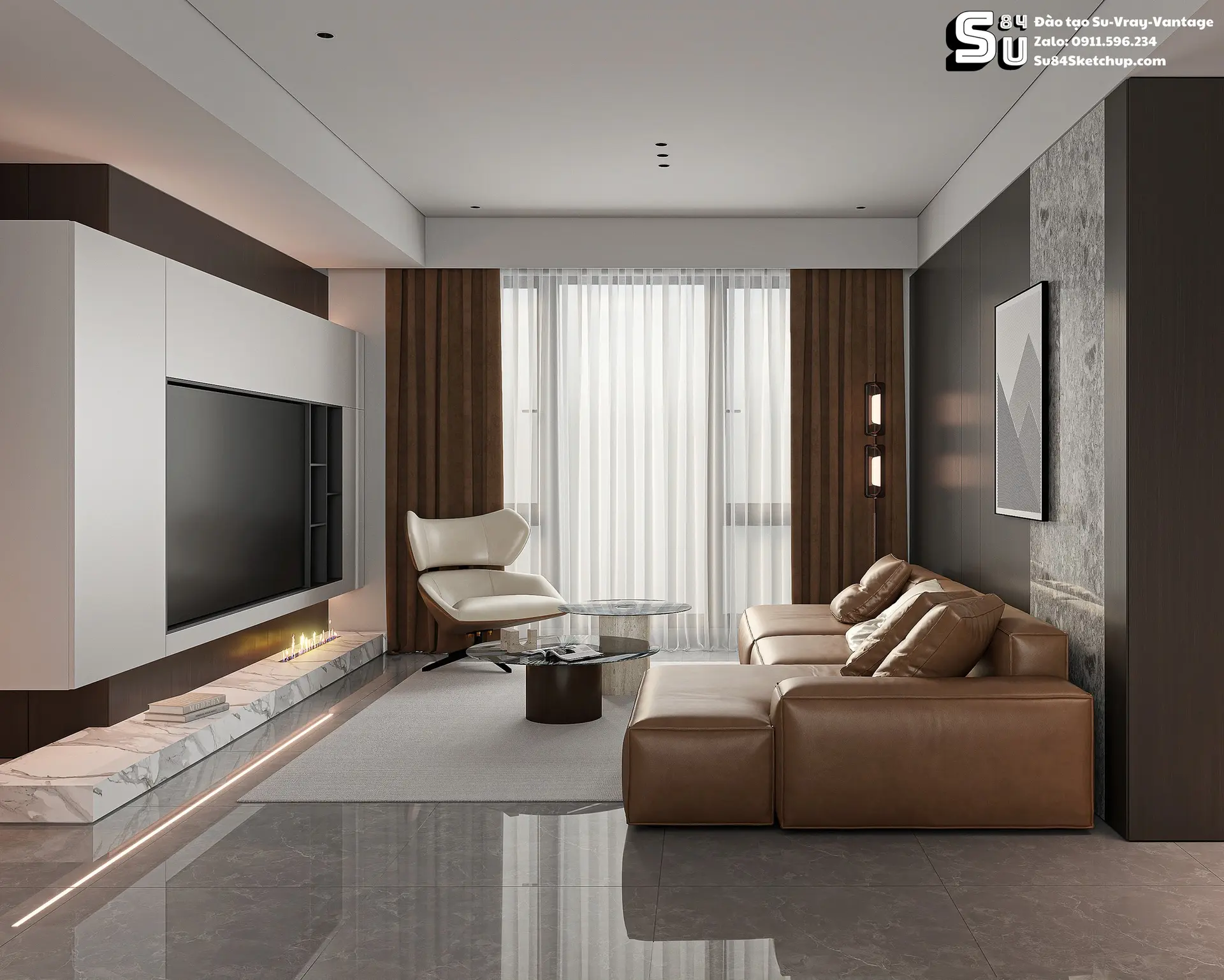 Contemporary Living Room Design — preview 1, by Tran Nam (cgtips, CC0)