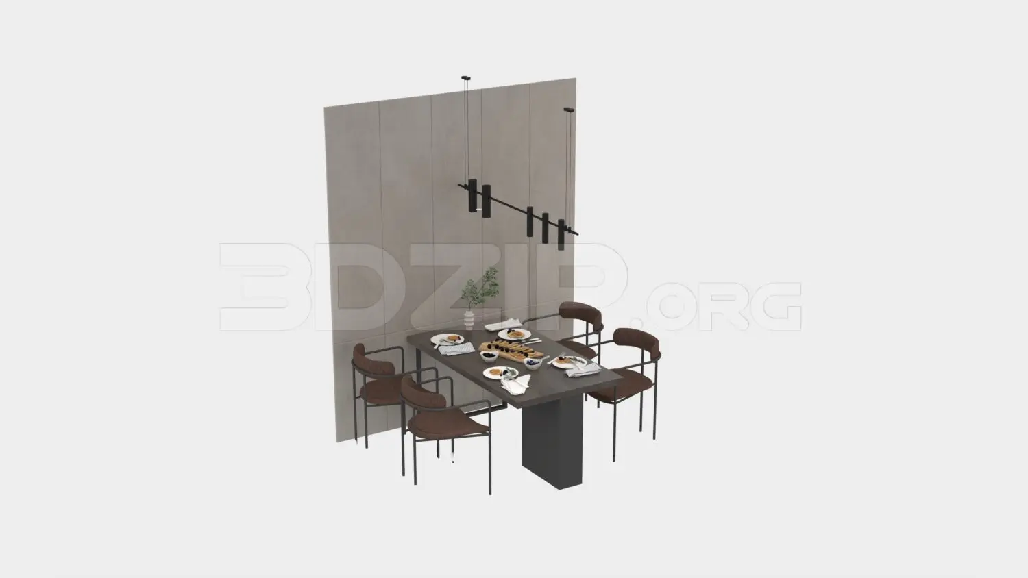 Dining Table And Chair — preview 1, by Phu Nguyen (3dzip, CC0)