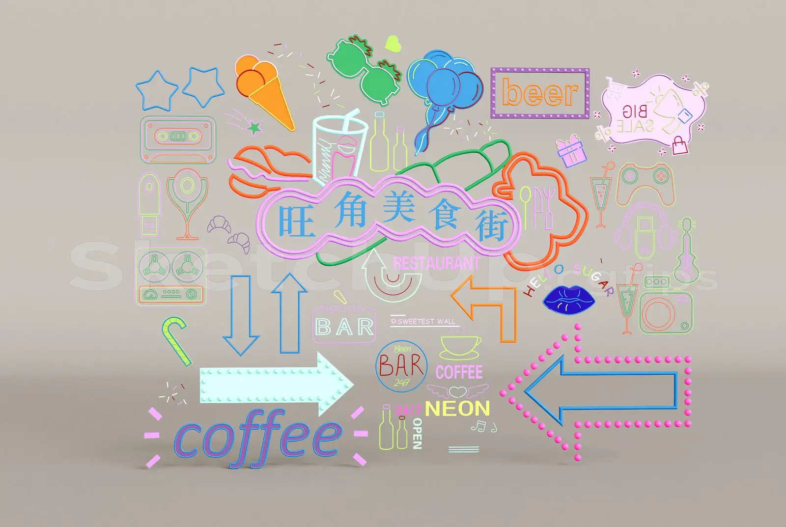 Neon Light Set — preview 1 (cgtips)