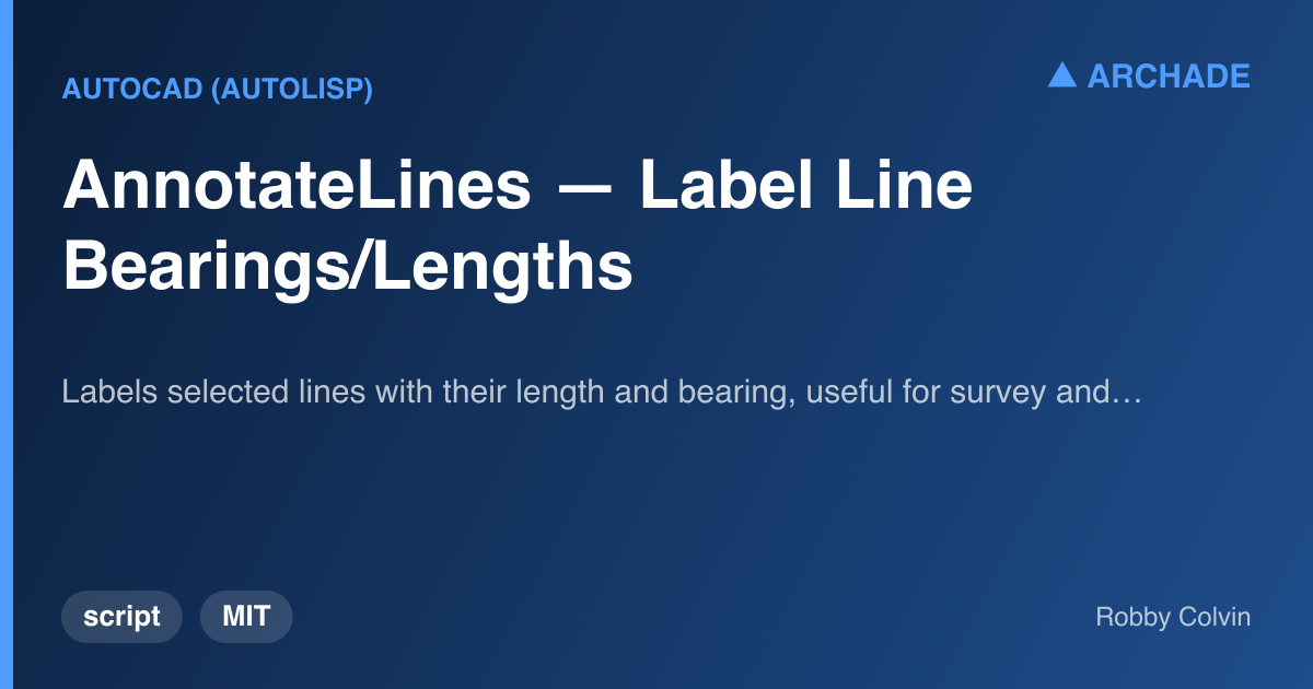 AnnotateLines — Label Line Bearings/Lengths