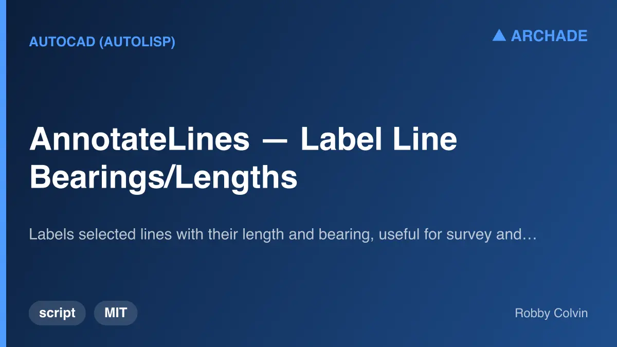 AnnotateLines — Label Line Bearings/Lengths