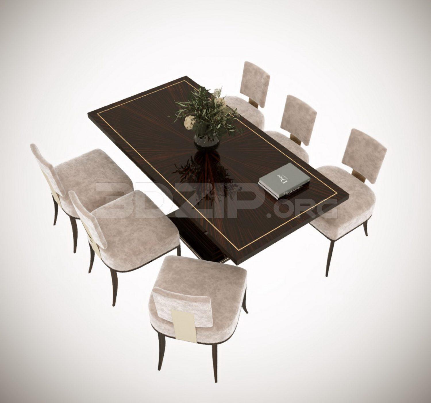 Dining Table And Chair — preview 1, by Minh Khanh (3dzip)