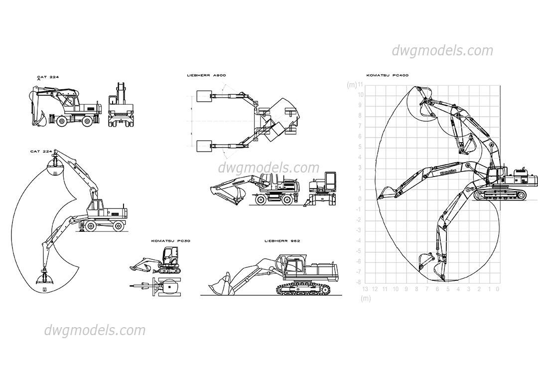 Excavators CAT Liebherr Komatsu