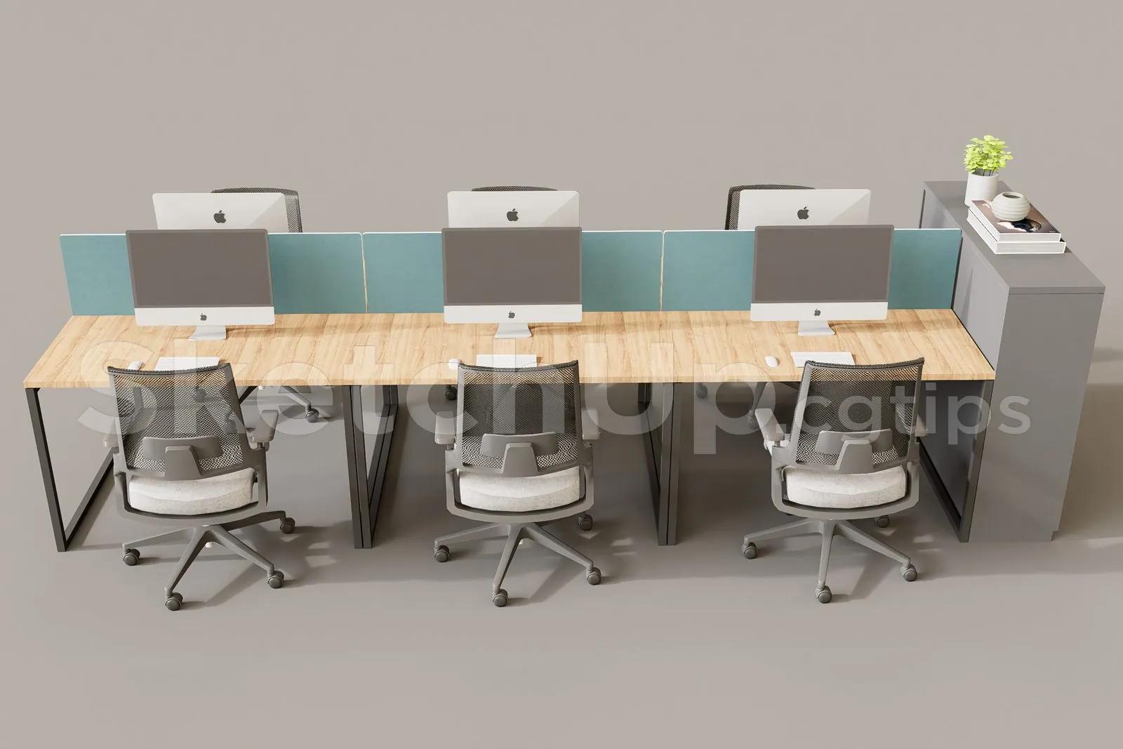 Office desk and chairs