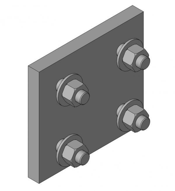 Extended End Plate Steel Connection - 4 Bolts