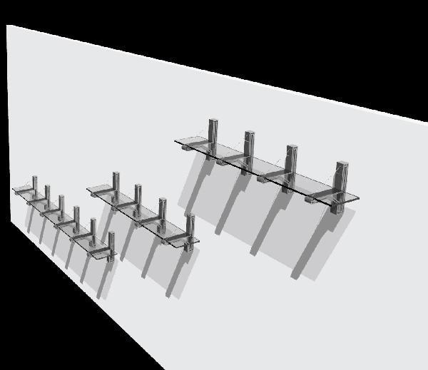 Adjustable glass shelf
