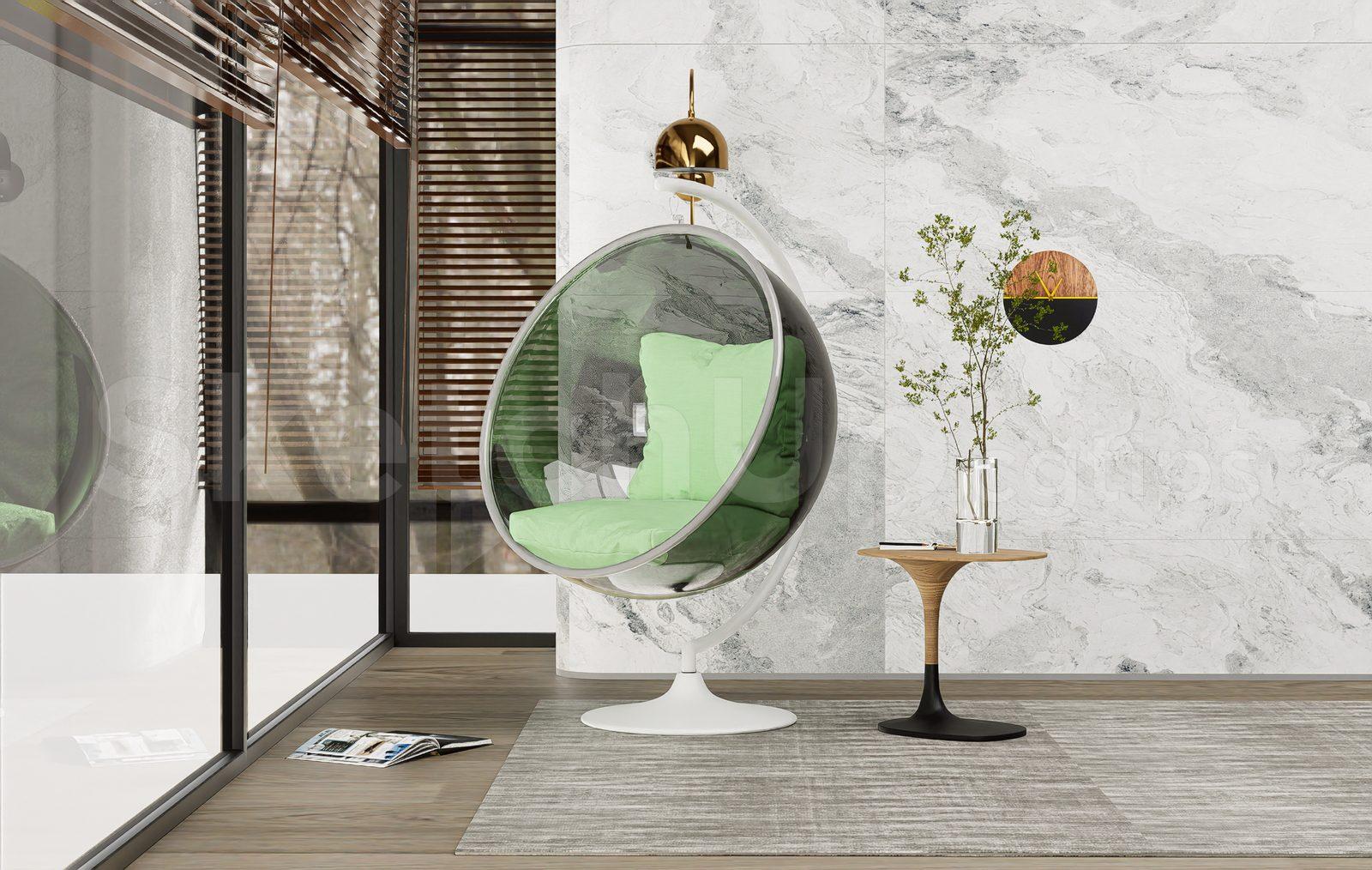 Modern Bubble Swing Chair 3D Model