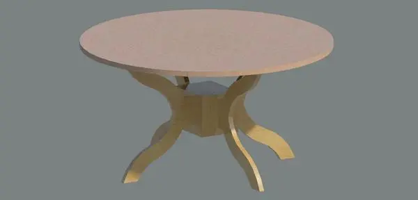 Mesa Redonda de Madera para Comedor — preview 1, by Carrucha75 (RevitCity, CC0)