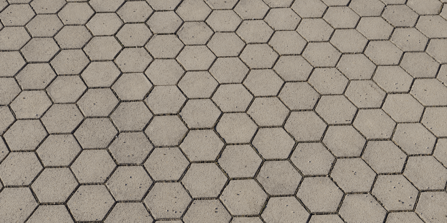 Hexagonal Concrete Paving