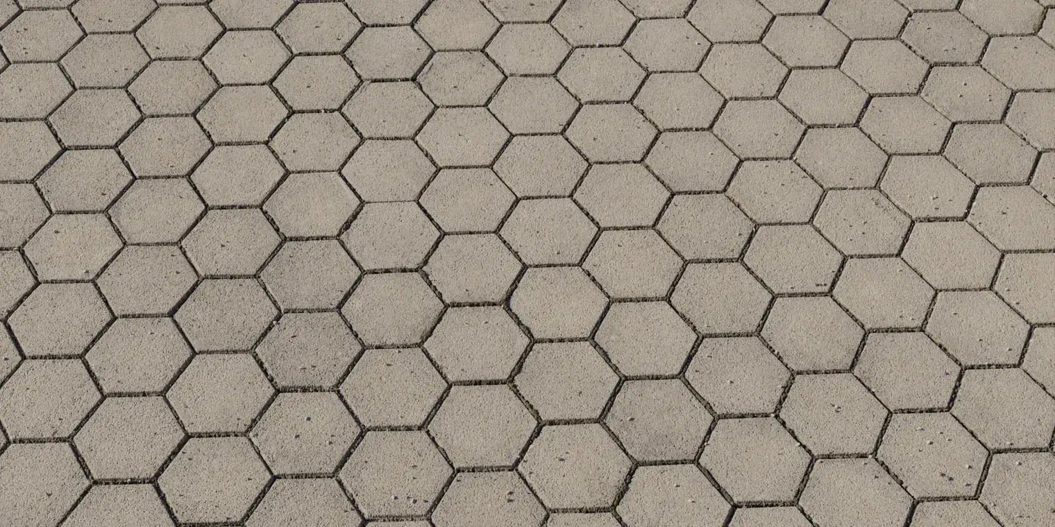 Hexagonal Concrete Paving
