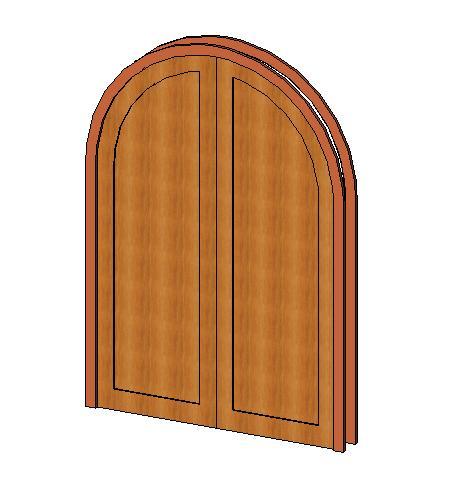 Double Round top Wood Door