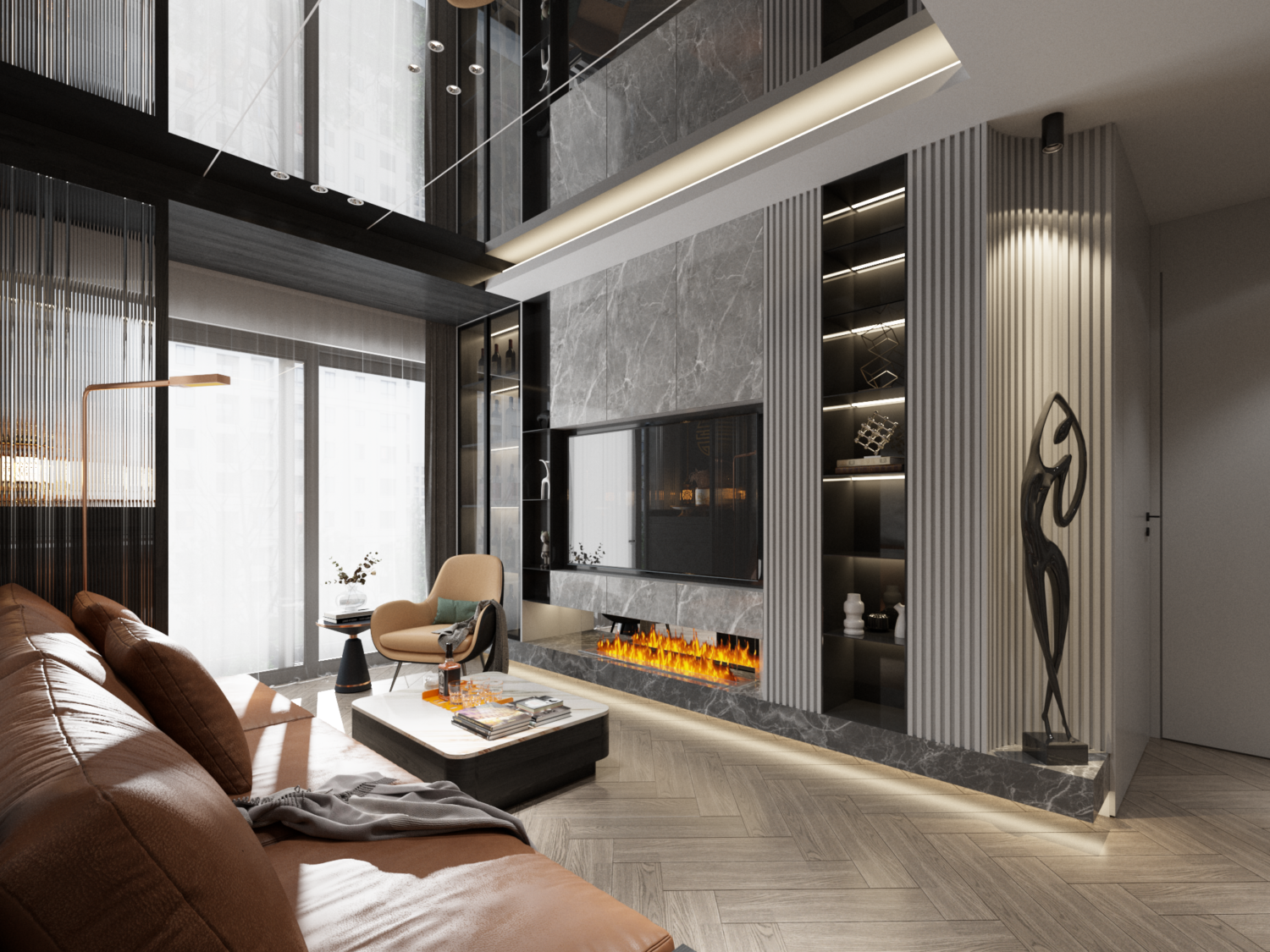 Living Room – Kitchen Interior