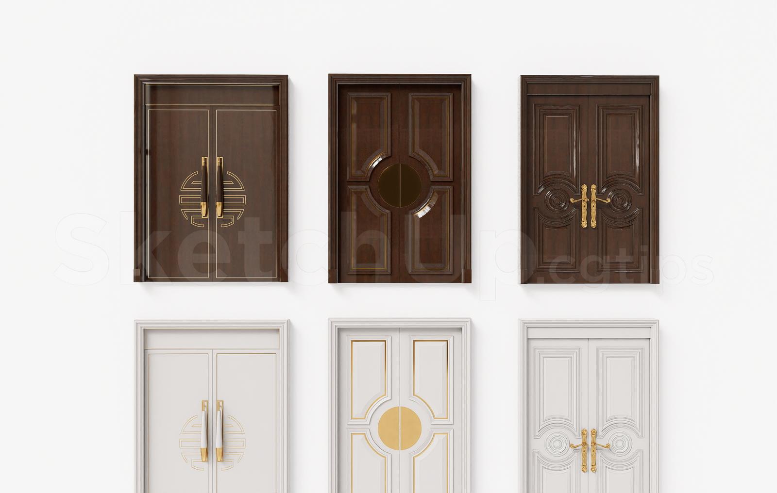 Classic Wooden Double Entrance Door