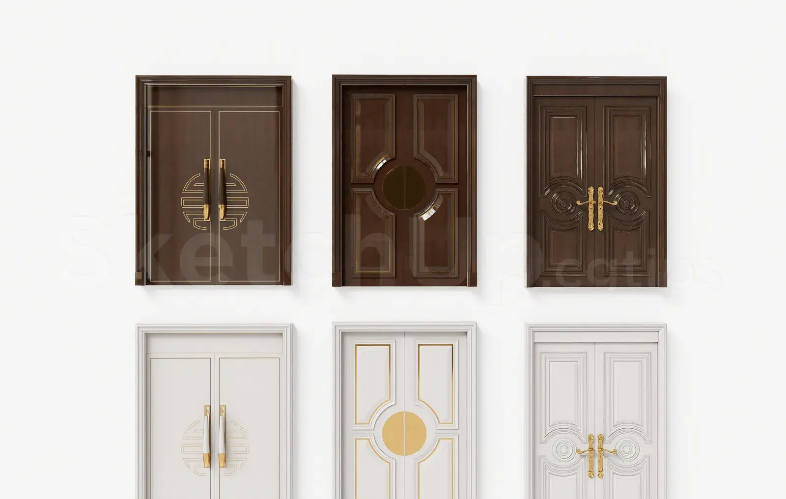 Classic Wooden Double Entrance Door