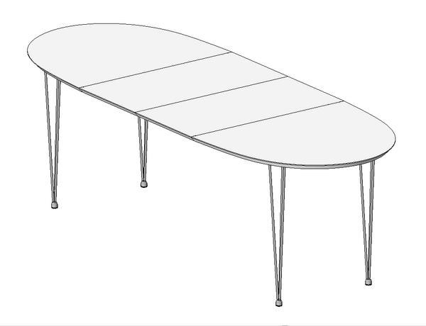 Dining table with 2 extentions