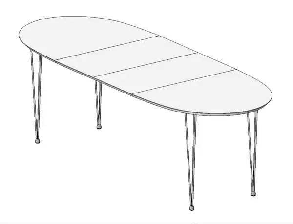 Dining table with 2 extentions