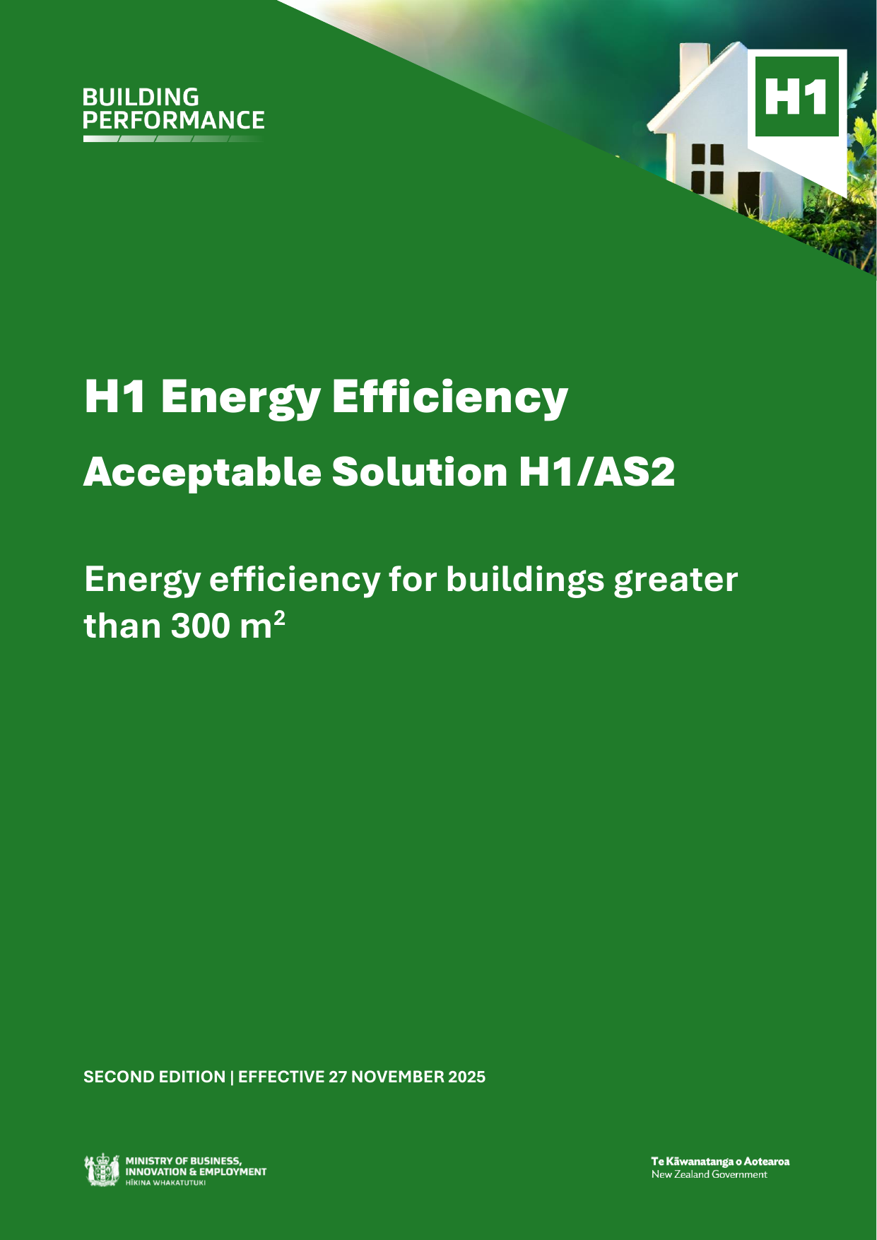 New Zealand Building Code H1/AS2 — Energy Efficiency, Large Buildings (Acceptable Solution)