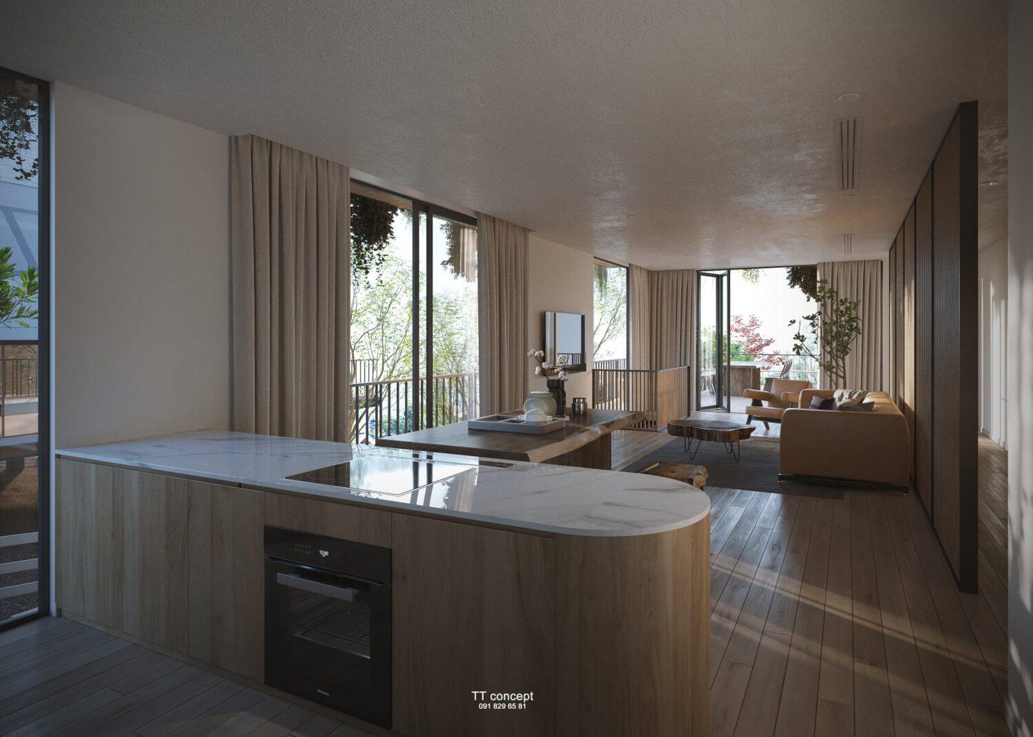 Living Room – Kitchen Interior