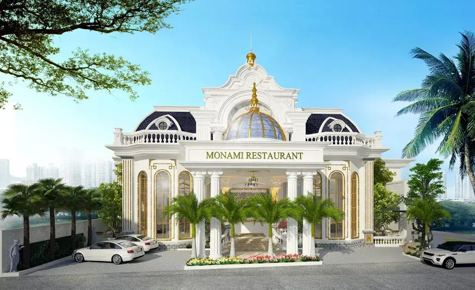 Neoclassical Restaurant Exterior