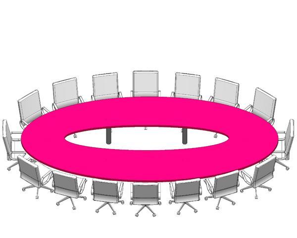 Large Oval Conference Table w 16 Chairs