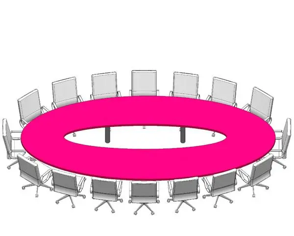 Large Oval Conference Table w 16 Chairs