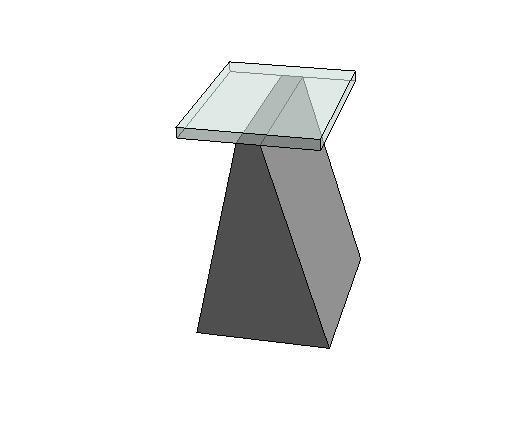 Triangle Base Glass Table