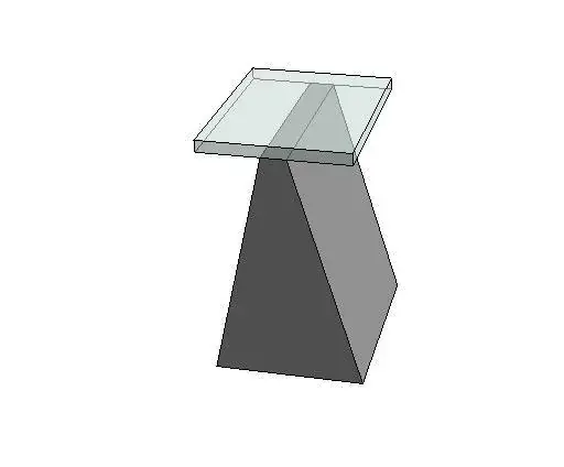 Triangle Base Glass Table