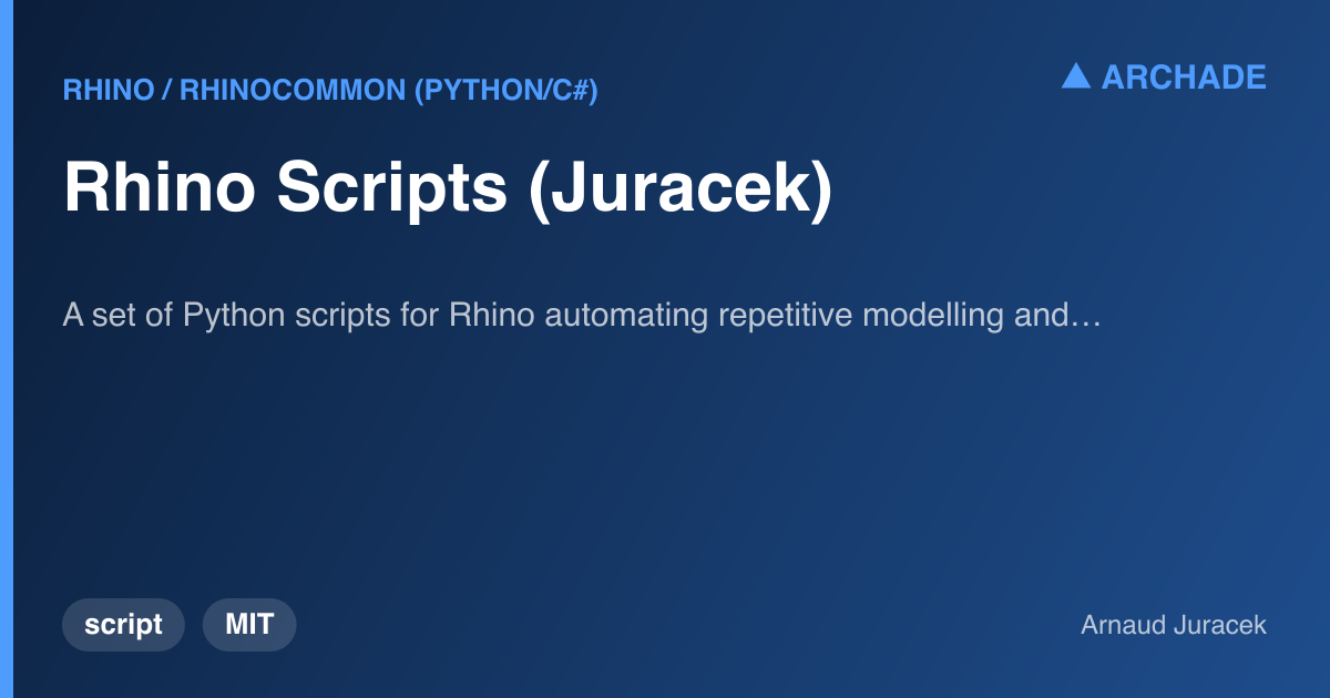 Rhino Scripts (Juracek)