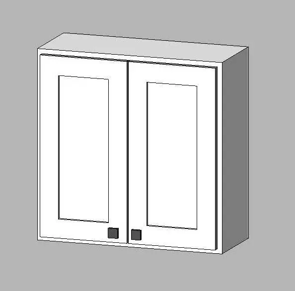 Farmhouse Style - upper double door cabinet — preview 1, by kesflower (RevitCity, CC0)