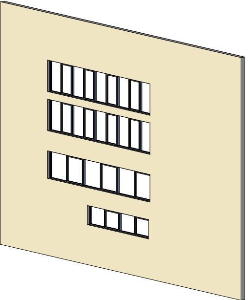 Awning and fixed glass panels multi window