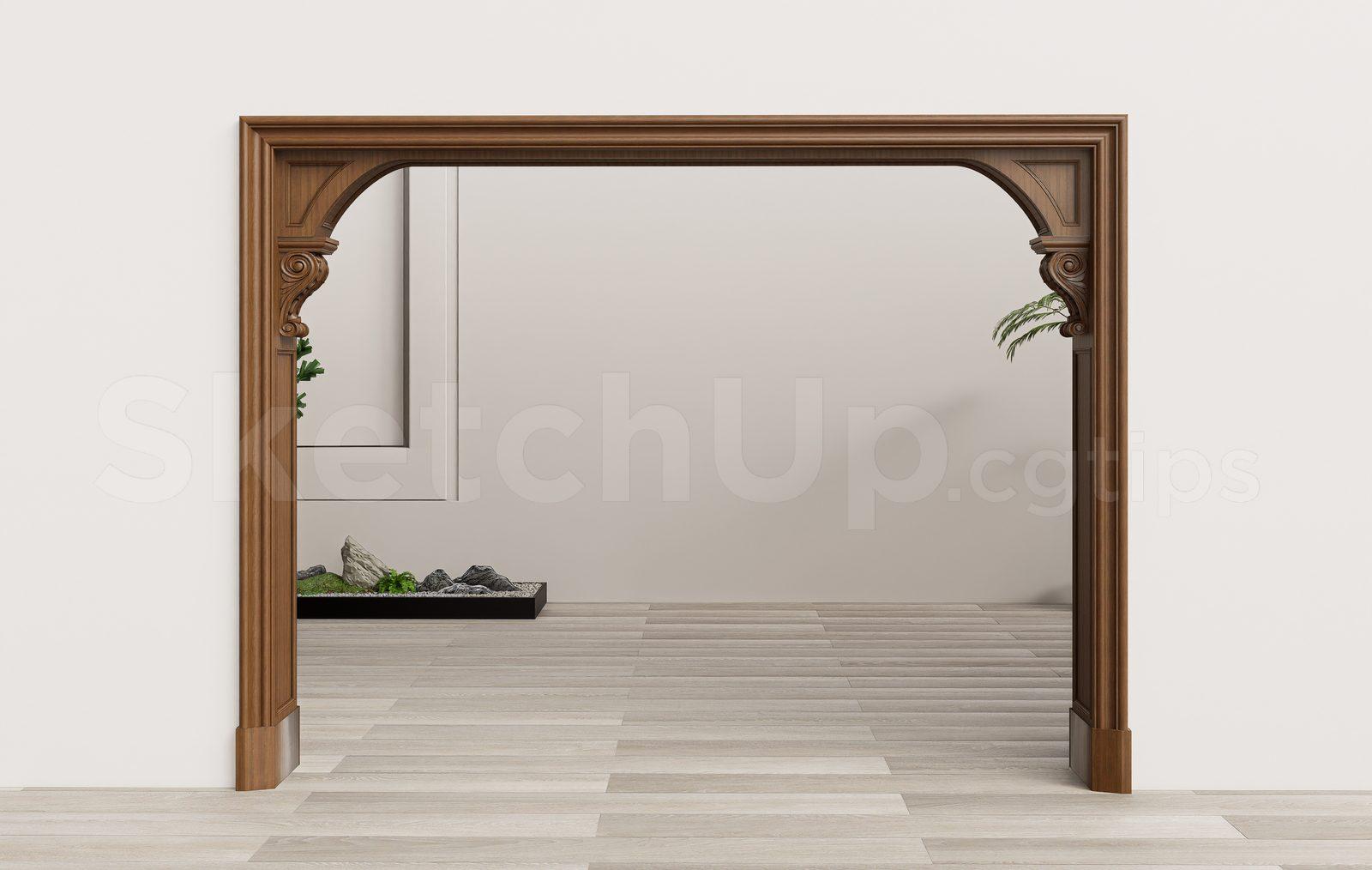 Classic Wooden Arched Doorway