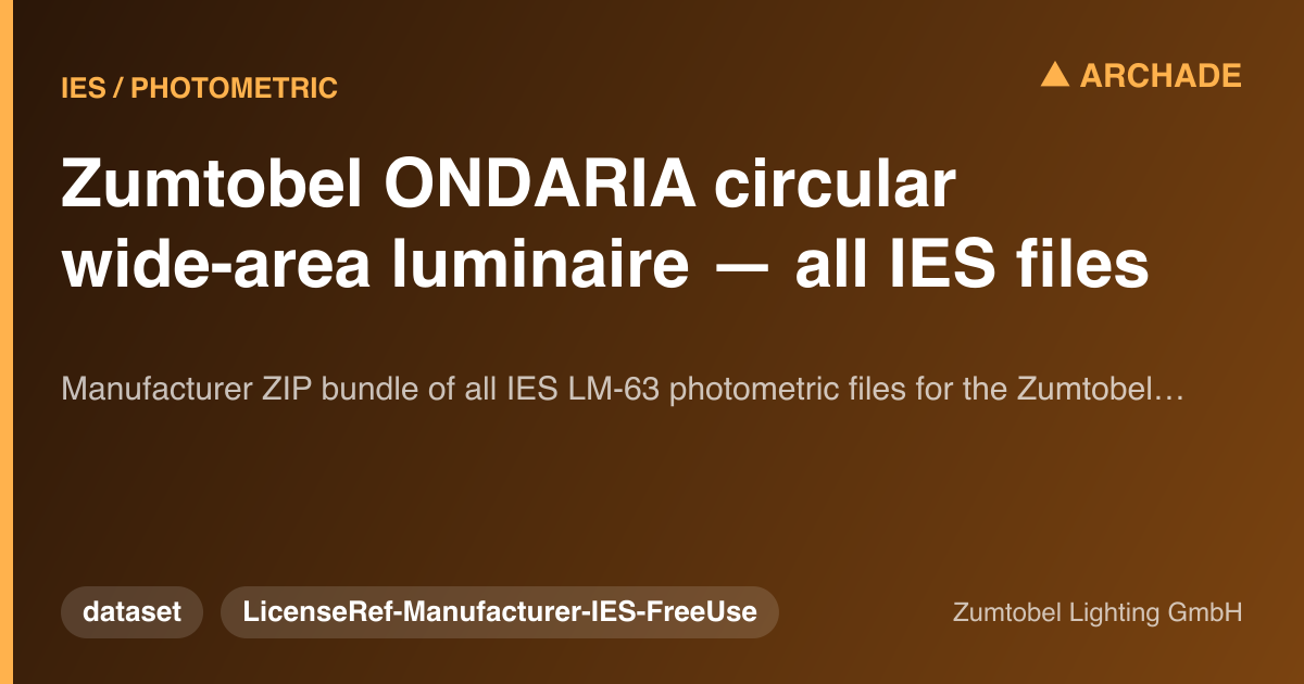 Zumtobel ONDARIA circular wide-area luminaire — all IES files