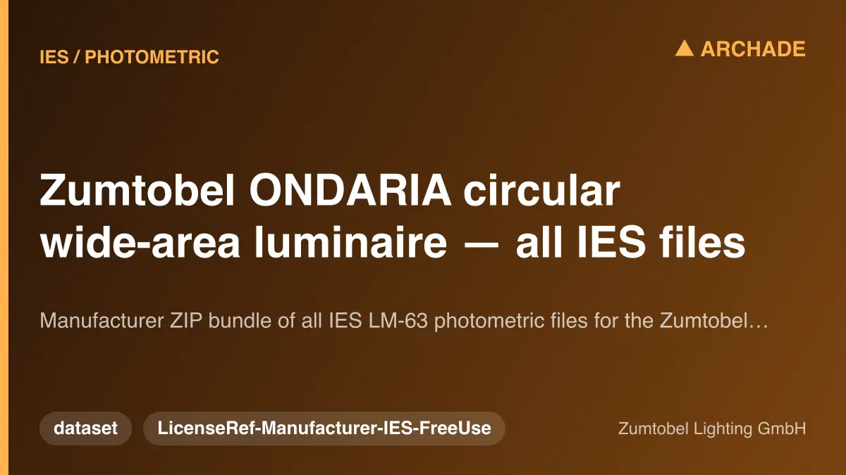 Zumtobel ONDARIA circular wide-area luminaire — all IES files
