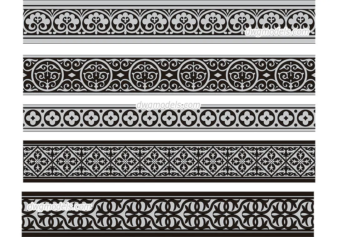 Byzantine Pattern vector — preview 1 (dwgmodels.com, CC0)