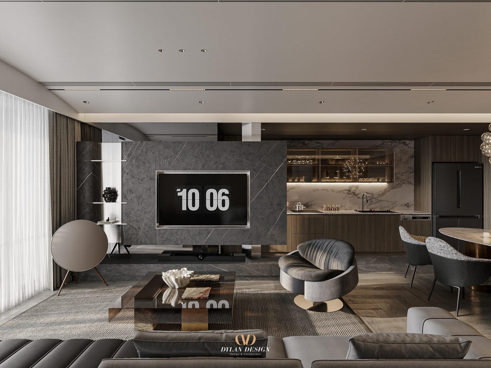 Living Room – Kitchen Interior — preview 1, by Bui Vien (3dzip)