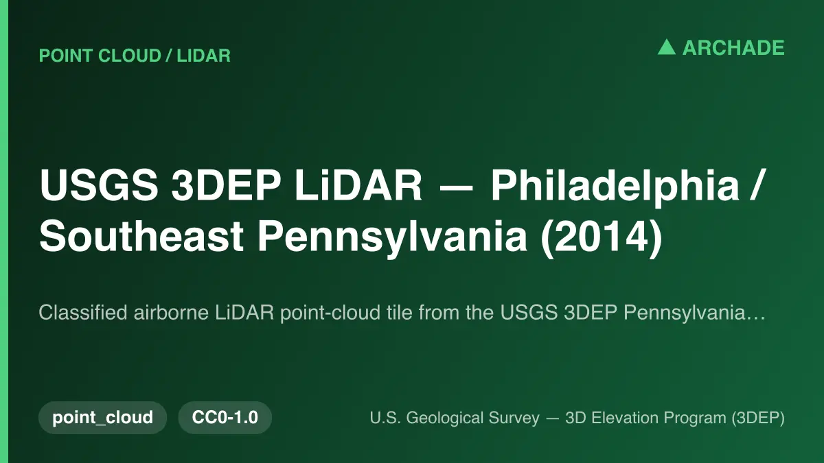 USGS 3DEP LiDAR — Philadelphia / Southeast Pennsylvania (2014)
