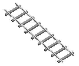 Railway track straight and curved