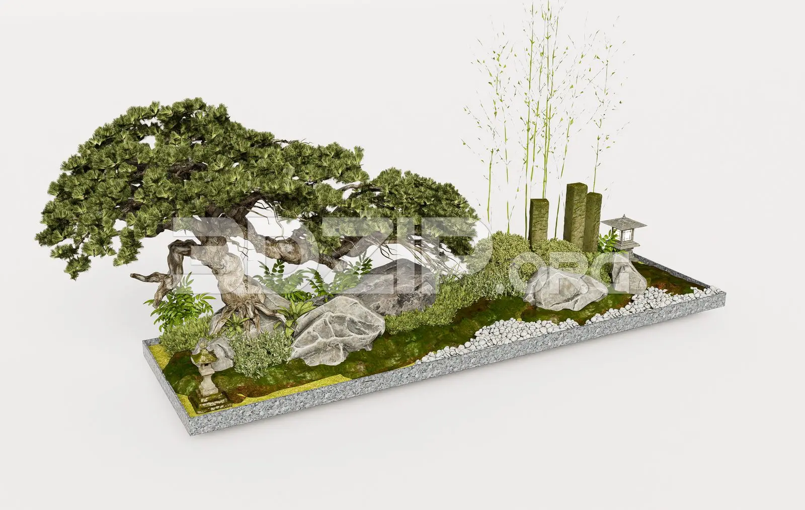 Japanese Garden Design – Artistic Bonsai, Rock Garden & Moss Ground — preview 1 (3dzip)
