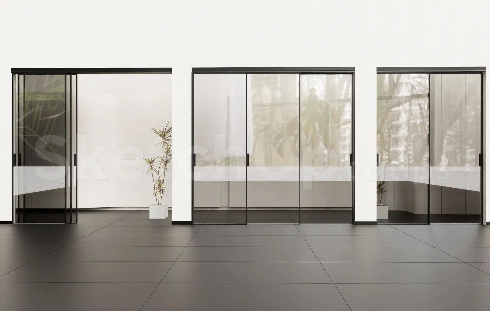 Modern Slim Frame Sliding Glass Doors
