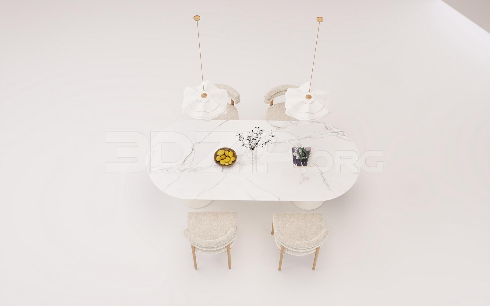 Dining Table And Chair — preview 1 (3dzip)