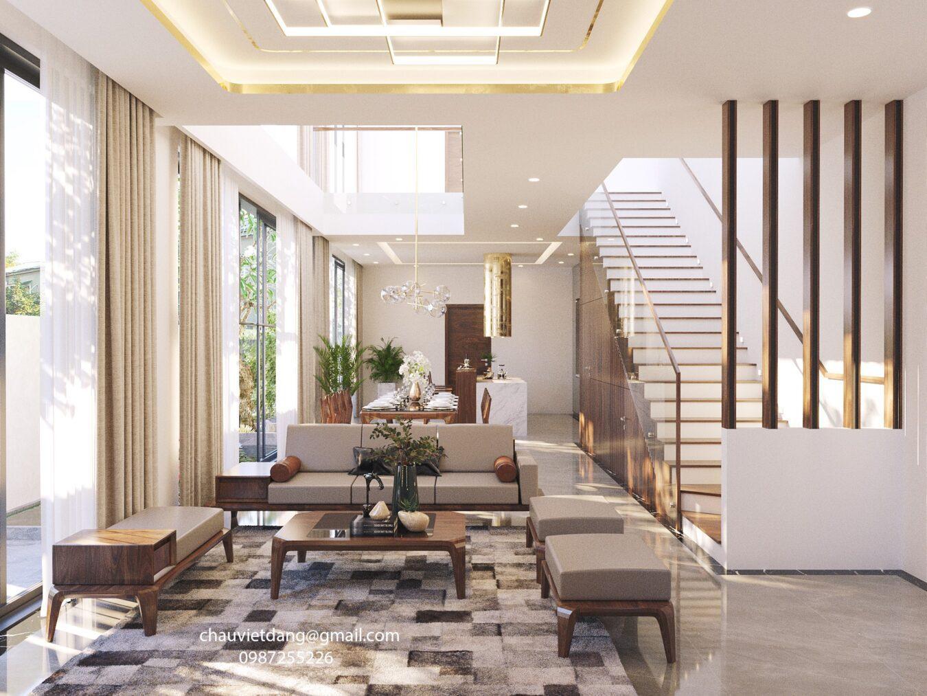 Interior Living Room- Kitchen