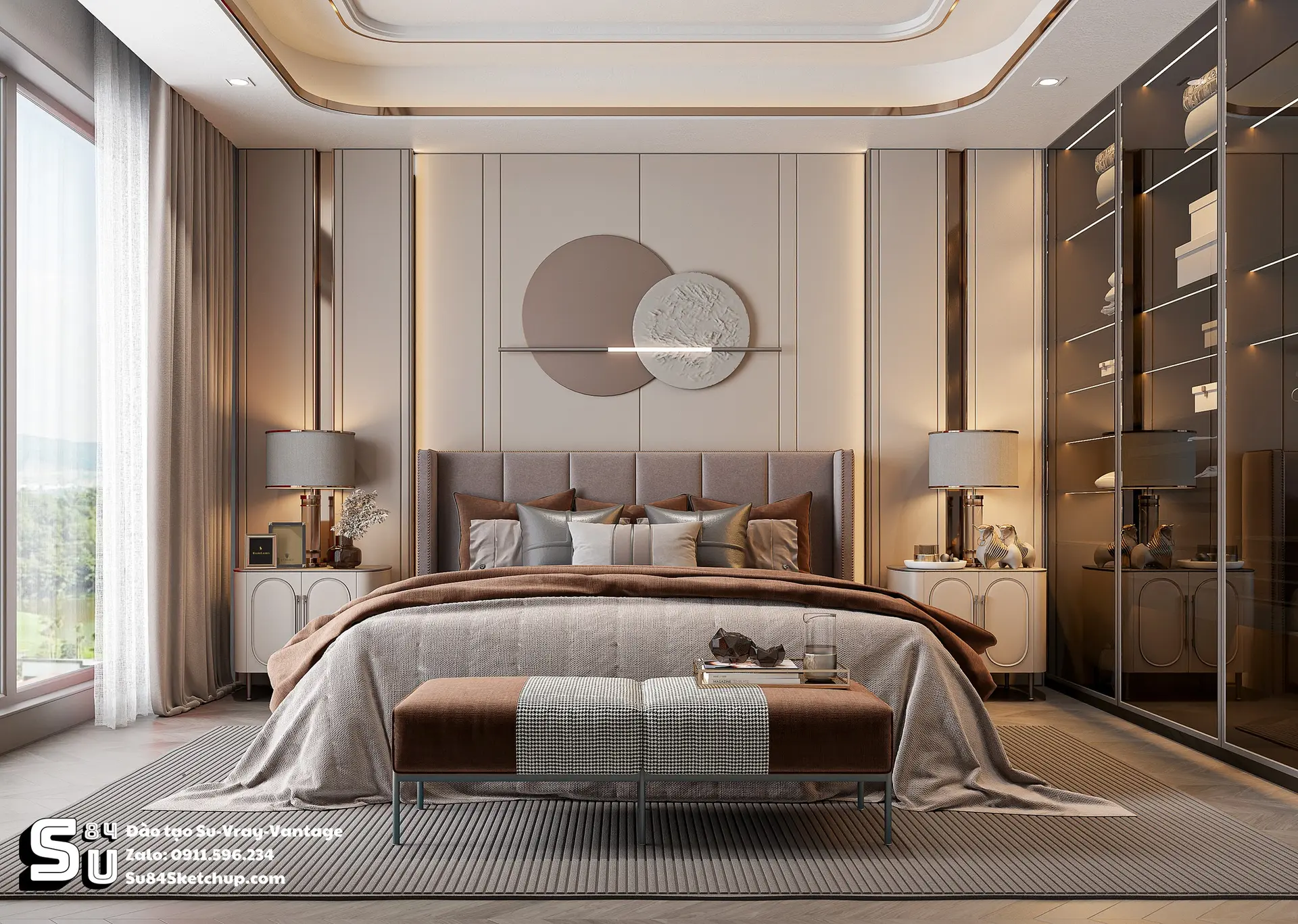 Modern Luxury Bedroom Interior — preview 1, by Tran Nam (cgtips, CC0)