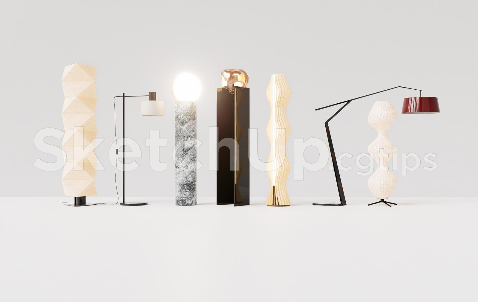 Floor Lamp Model for SketchUp – Interior Design Ready