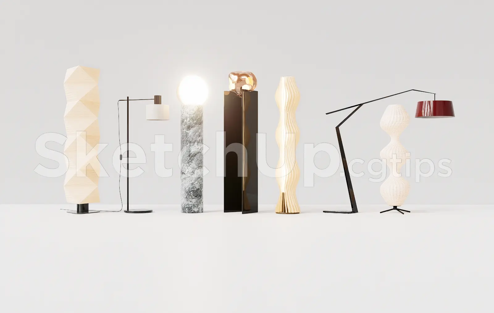 Floor Lamp Model for SketchUp – Interior Design Ready