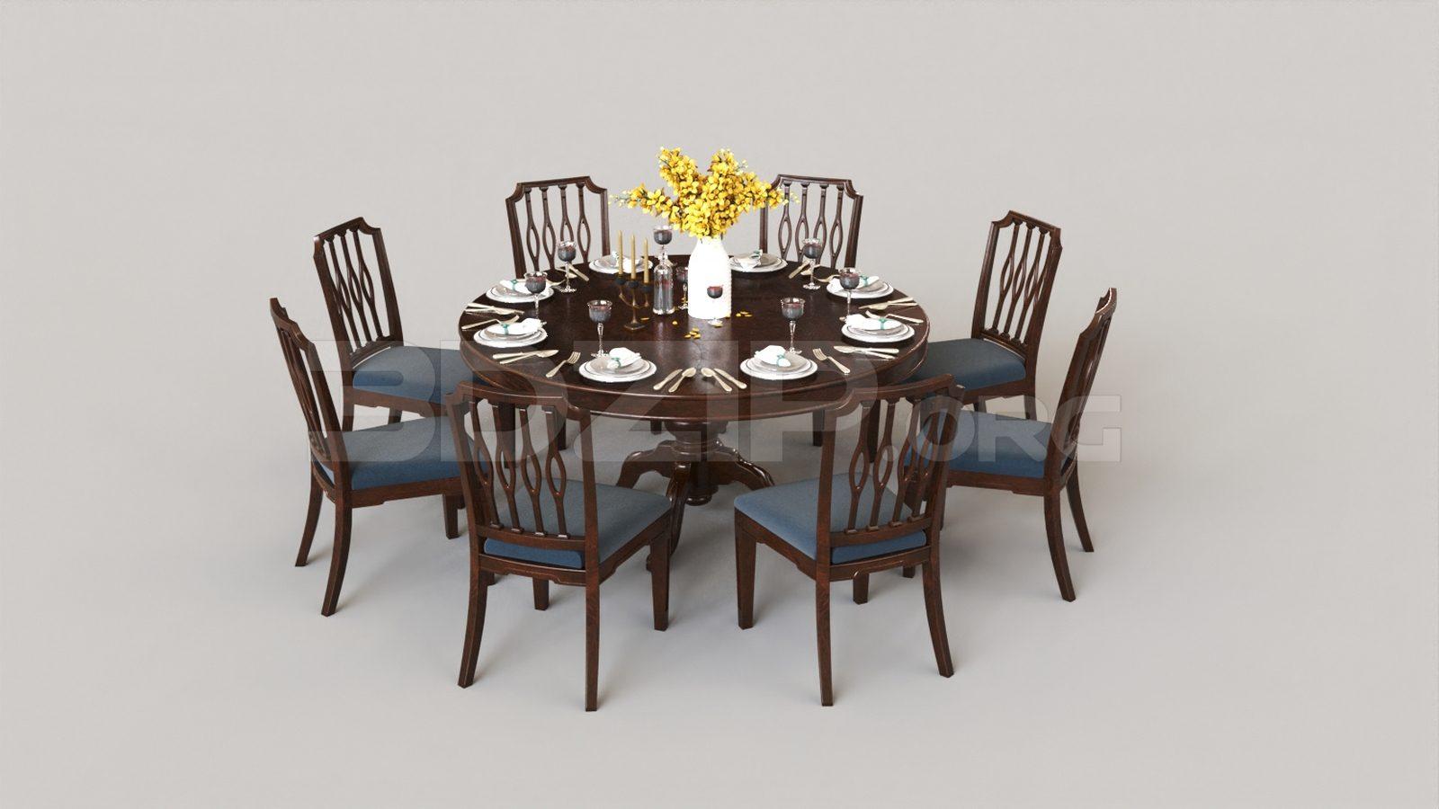 Dining Table And Chair — preview 1 (3dzip)